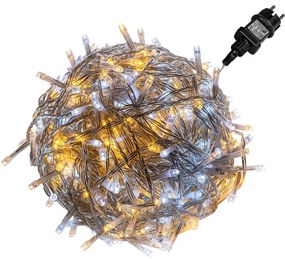 VOLTRONIC Lanț de Crăciun - 60 m, 600 LED, cablu transparent