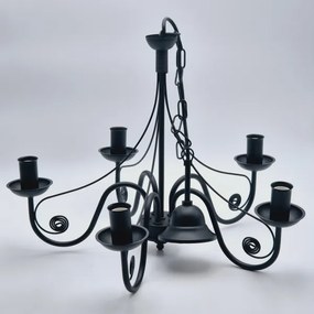 Lustră pe lanț DONATO 5xE14/40W/230V negru