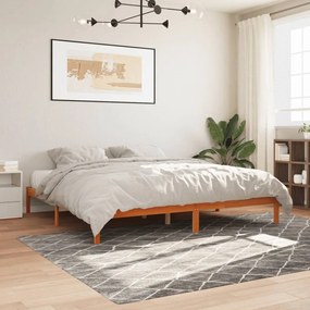 vidaXL Cadru de pat fără saltea, maro ceruit 200x200 cm lemn masiv pin