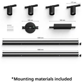 Philips Hue 4x LED lumini reglabile pentru sistem șină, 20,8W, 230V