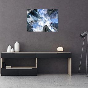 Tablou pe sticlă cu zgârie-norii (70x50 cm)