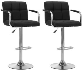 vidaXL Scaune de bar, 2 buc., negru, material textil