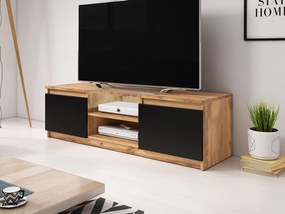 Masă TV/ Dulap Zuzula (Stejar Wotan + Stejar Wotan + negru grafit) (+ LED). Promo -16%. 1070617