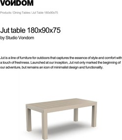 Masa dining de exterior / interior design modern premium JUT TABLE 180x90cm 44406 Vondom