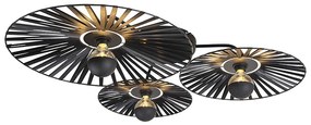 Plafoniera rustica neagra cu 3 lumini - Leia