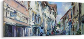 Tablou - Strada orașului vechi, pictură acrilică (120x50 cm)