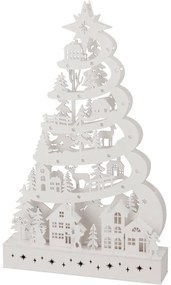 Pom de Crăciun luminos, 45 x 6 x 27 cm, 15LED-uri, lemn