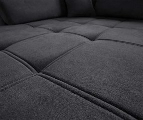 Colțar extensibil dumonde cu ladă de depozitare si sezut confortabil din spuma high-density, Loana Enjoy Grafit 270x185 cm