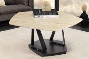 Masuta de cafea moderna cu doua blaturi rotative din ceramica Movement 80-130cm