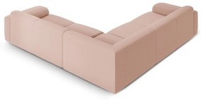 Colțar roz deschis cu tapițerie din țesătură bouclé (cu colț variabil/în formă de ”L”) Molino – Micadoni Home