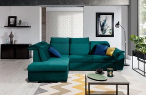 Canapea extensibila cu spatiu pentru depozitare, 260x102x210, Loreto L02, Eltap (Culoare: Verde inchis / Matt Velvet 75)