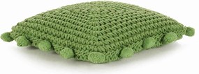 vidaXL Perna decorativă Basketweave cu pernă Verde 50 x 50 cm Bumbac