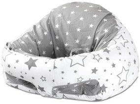 Fotoliu pentru bebe cu suport pentru picioare Kidizi Galaxy Grey, husa bumbac detasabila