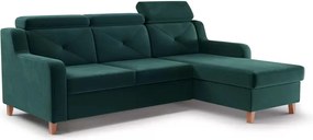 Colțar extensibil Laksaro pe dreapta - catifea verde Trinity 28