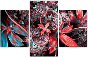 Tablou abstract cu flori exotice (90x60 cm)