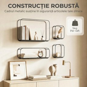 HOMCOM rafturi suspendate perete, rafturi decorative moderne | Aosom Romania