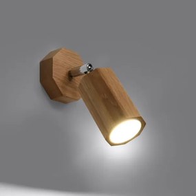 Spot de perete ZEKE 1xGU10/40W/230V stejar Sollux SL.1028