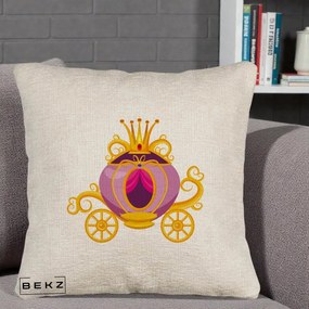 Perna Decorativa Trasura Regala Aurie, 40x40 cm, Bej Canapea, Husa Detasabila, Perna Inclusa, BEKZ®