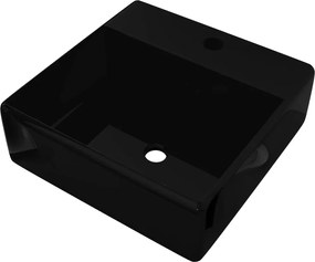 vidaXL Baterie pentru chiuvetă ceramică pentru chiuvetă/gaură preaplin pătrat