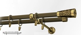 Galerie dubla striata - SEVILLA /19 - aur antic (Alege marime: 120 cm)