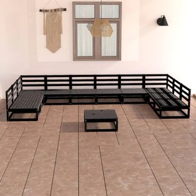 vidaXL Set mobilier de grădină, 11 piese, lemn masiv de pin