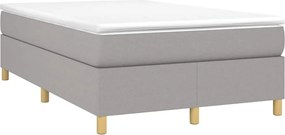 vidaXL Pat box spring cu saltea, gri deschis, 120x190 cm, textil