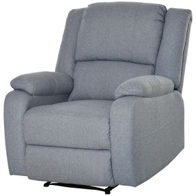 HOMCOM Relaxsessel Manual Fotoliu de televizor cu funcție de întindere, aspect de in, fotoliu TV cu mâner lateral, suport de picioare, capacitate de încărcare de până la 150 kg, pentru sufragerie, Gri deschis | Aosom Romania