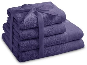Prosoape de baie mov 4 buc. din bumbac din frotir Amari – Restilo