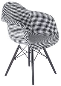 Fotoliu, textil cu model/lemn masiv, AMPER