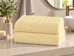 2x prosop SOFT 70x140 cm crem, 100% bumbac