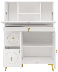 Bufet modern cu uși pliante, Alb | Aosom Romania