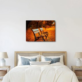 Tablou cu banca toamna (70x50 cm)