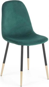 Scaun tapitat K379, verde/negru, stofa catifelata/metal, 45x48x88 cm
