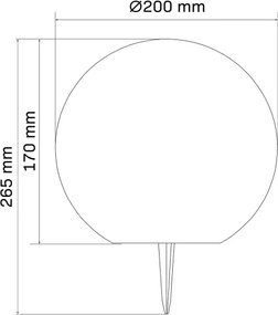 Lampă solară LED KULA, 3,2 V, 3000/4000/6500 K, Ø 20 cm, 500 mAh, IP65, albă