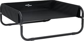 vidaXL Pat pentru câini Manual Negru 75 x 75 x 30 cm Oțel