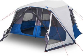 vidaXL Cort familie cu LED 10 persoane albastru deschis, setare rapidă