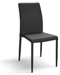 Scaun Indigo, structura metalica si piele ecologica - NEGRU