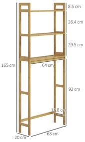 kleankin Raft din bambus pentru depozitare deasupra toaletei, Org | Aosom Romania