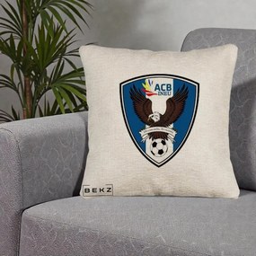 Perna Personalizata ACB Ineu Fotbal, 40x40 cm, Bej Canapea, Husa Detasabila, Perna Inclusa, BEKZ®