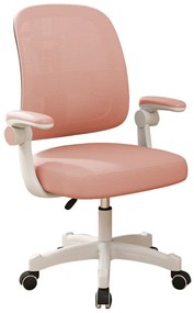 Scaun ergonomic pentru copii, spatar reglabil inaltime, rotativ, Roz