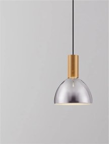 Pendul LED modern, Metal, Sticla, Fumuriu, Voi