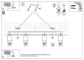 Plafonieră Sollux Toscana, alb