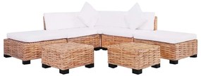 vidaXL Set canapea, 18 piese, ratan natural