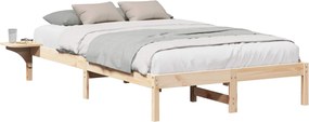 vidaXL Cadru de pat natural 140 x 190 cm Lemn de pin masiv