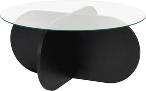 Masuta cafea AERIS, negru, PAL/sticla, 75x75x35 cm