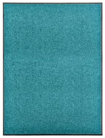 vidaXL Covoraș de ușă lavabil cyan 90x120 cm