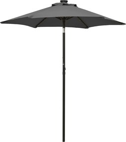 vidaXL Umbrelă de soare cu lumini LED, antracit, 200x211 cm, aluminiu