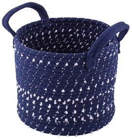 Coș rotund din bumbac Altom Dark blue, 22 x18 cm, diam. 22 cm