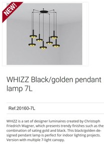 Lustra cu 7 Pendule design modern WHIZZ negru/auriu