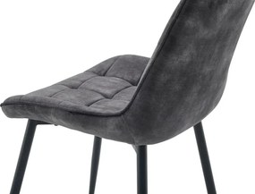 Set de 4 scaune ROADSTAR catifea gri inchis